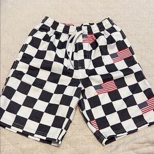 Vans Kids Black and White Checkered Swim Trunks